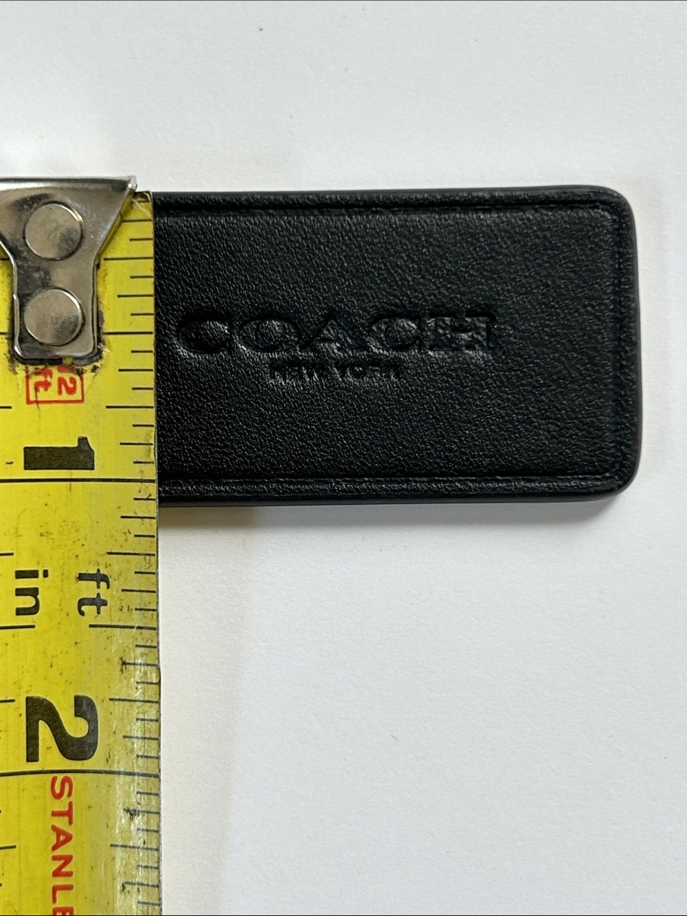 Coach Embossed Black Leather Hang Tag - Picture 6 of 8